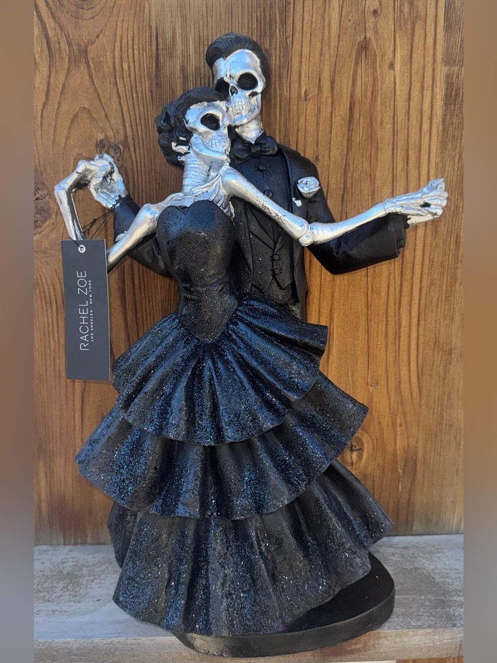 Cute 🥰 RACHEL ZOE DANCING SKELETON COUPLE HALLOWEEN 17” Tall STATUE Home Decor